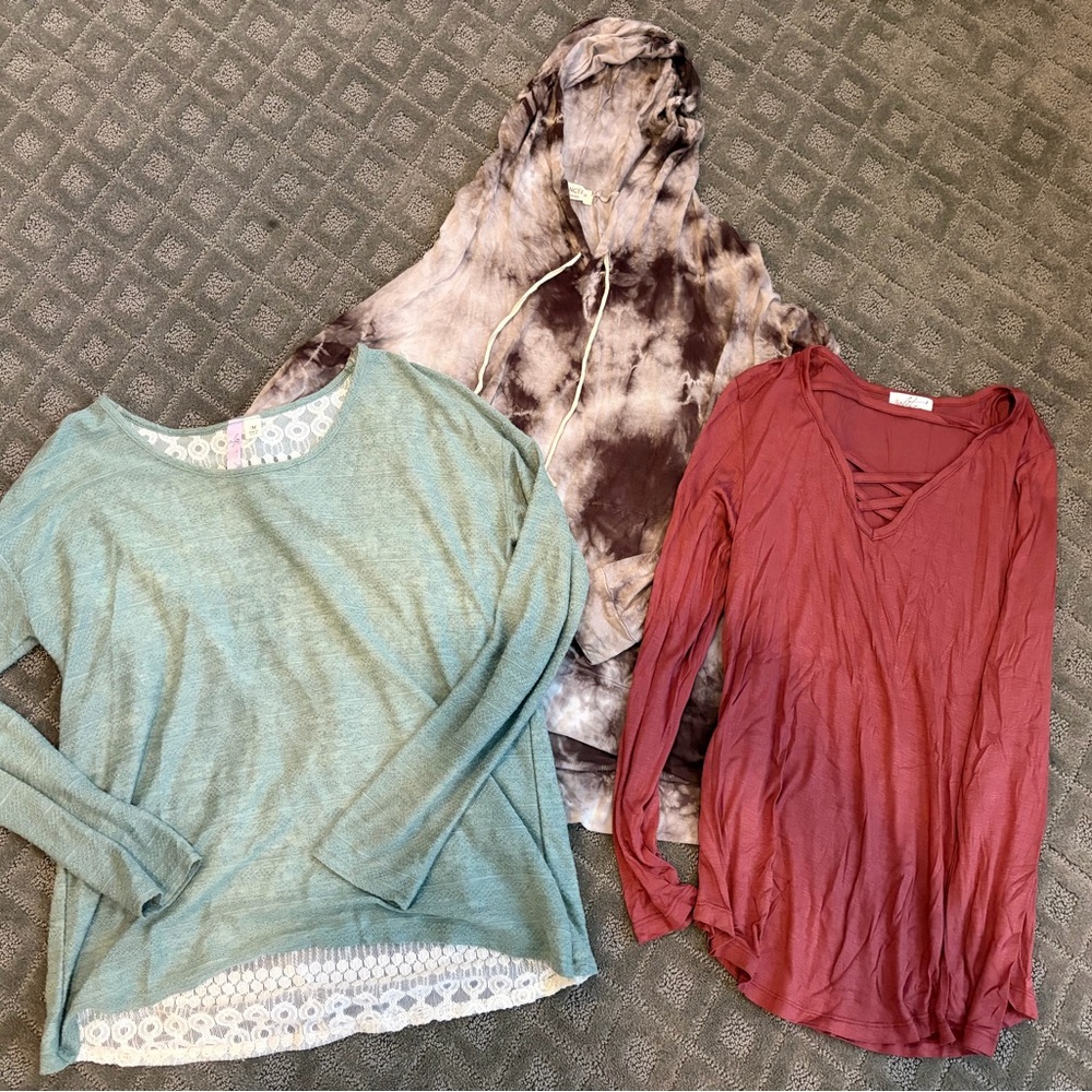 Lot of tops Glitz Fashion Trio - Teal, Taupe, Rust